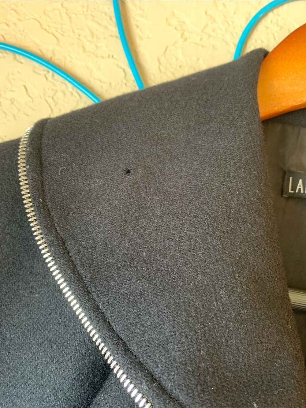 Lafayette 148 Wool Black Ruffle-Trim Zip Front Jacket AS IS - Picture 3 of 9